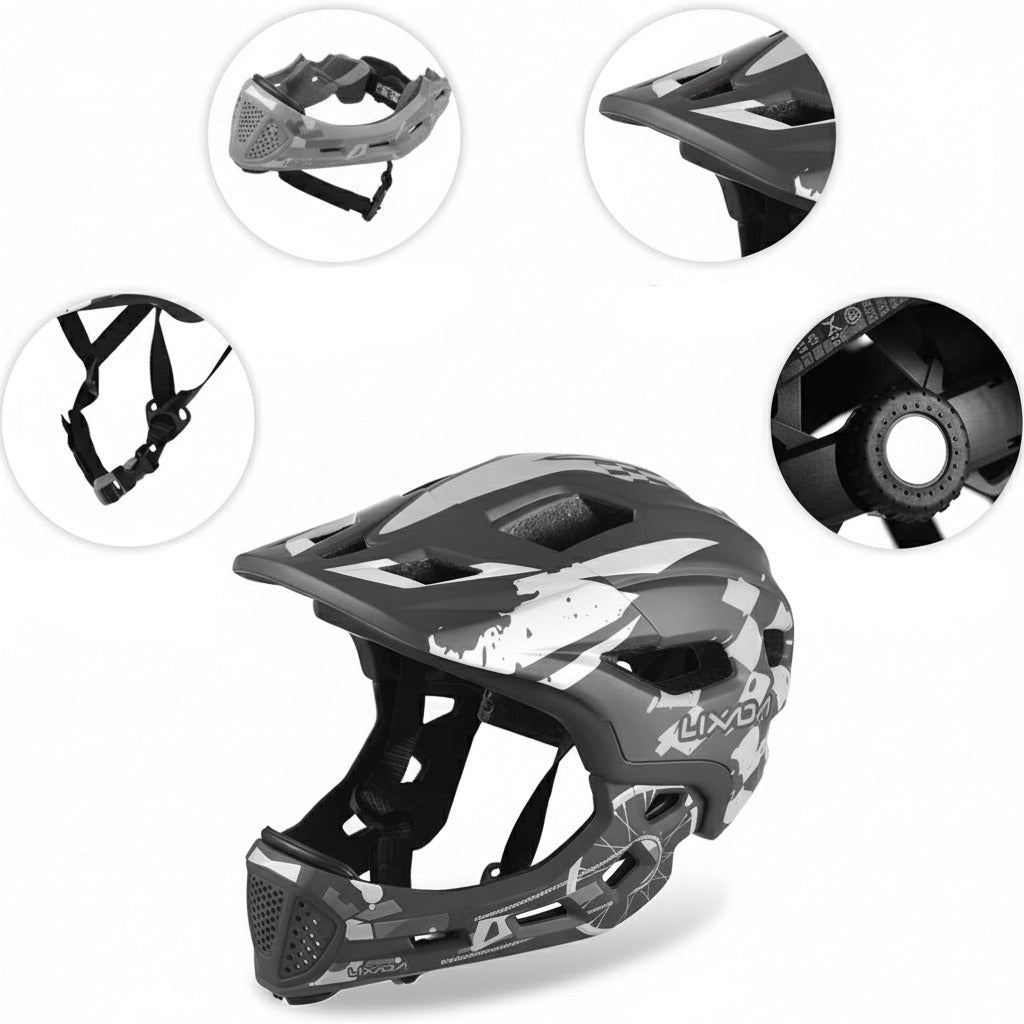 Casque mentonnière amovible enfant RACE
